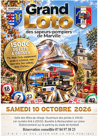 Grand LOTO le samedi 10 octobre avec les pompiers de Marville